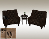 Brown Leather Chair Set