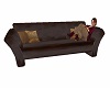 Comfy Brown Leather Sofa