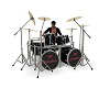 animated neon drumset