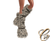 Fur Leg Wraps white