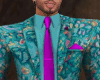 Teal Abstract Full Suit