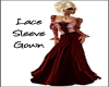 Lace Sleeve Gown Red