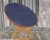 round wicker chair-blue