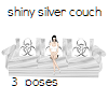 shiny silver couch