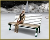Snowy bench with poses