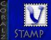Blue "V" Stamp