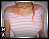 {HA} Pink White Crop Top