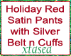 Holiday Red Satin Pants