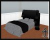 gray on black bed