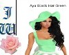 JW Aya Black Green Hat
