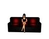 child couch red/blk