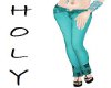 Blue butterfly jean