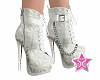 strapped boots white