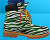Green White Stripe Work Boots (M)