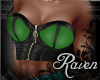 *R* Leather Corset Green