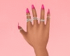 Pink Nails Silver Rings