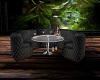 Black leather booth