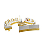 white/gold couch set