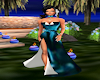 Teal/Wht Formal Gown