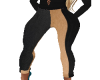 black and beige pants