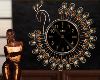Onyx Peacock Clock