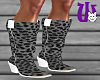 Leopard Fuzzy Boots gray