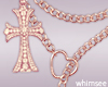Pink Gold Cross Necklace