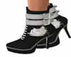 White rose ankle boots