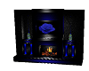 Blue rose fireplace