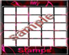 red shining stamp card