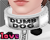 dumb dog collar white m