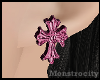 Cross Earrings - Pink