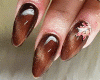 Brown Nails & Rings