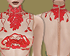 Red Floral Sheer Top