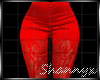 $ Lace Flare Pant Red