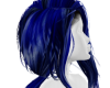 messy blue low ponytail