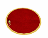 red/gold round rug