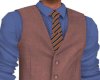 Blue/Brown Vest w/Tie