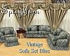 Vintage Sofa Set Blue