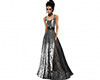 Black silver Gown