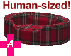 [A]Red Plaid Pet Bed