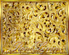 Gold Floral Rug Square