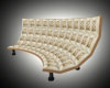 Curved couch cream black