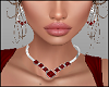 Red Earring Necklace Set