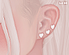 w. White Heart Earrings