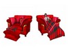 Red Couch with  Blanket