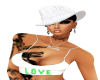 White top w love green