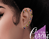 C` Rainbow Studded Ear