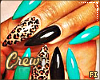 Tc. Cheetah Teal Nails