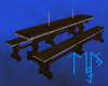 )L( Long dark wood table